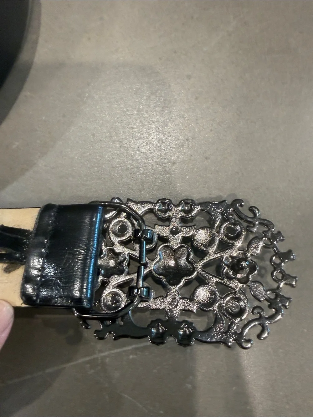 Black Filigree Gunmetal belt Buckle
